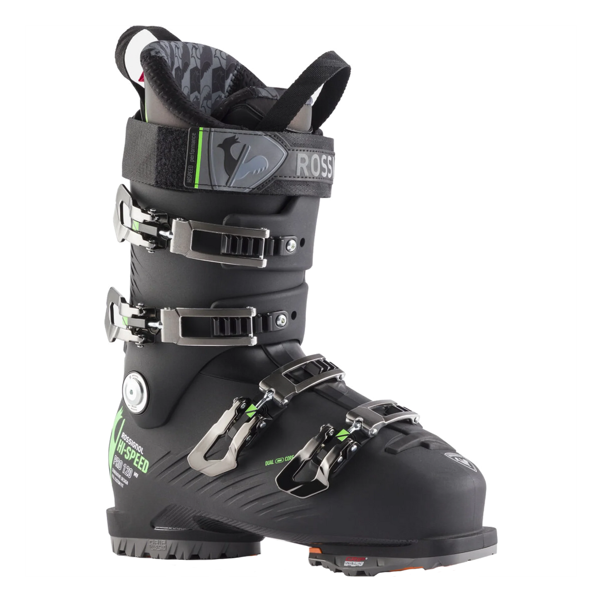 Ski boot Rossignol Hi Speed Pro 120 MV GW 2026, three-quarter view.